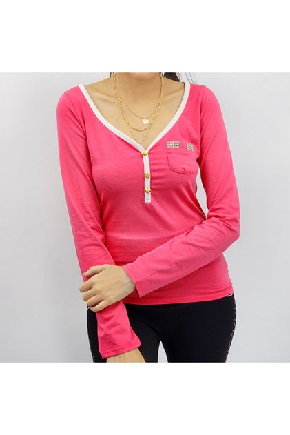 Women's Pink Long Sleeve Blouse