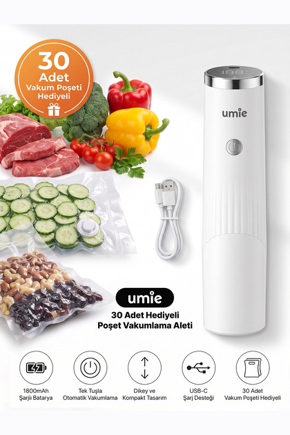 DKM13 1800mAh 30 Adet Poşet Hediyeli Otomatık Dikey Vakumlama Aleti