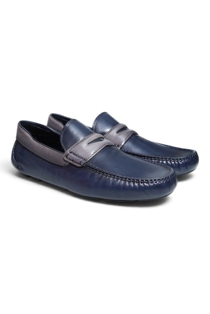 D.BLUE SPIRO / GREY SPIRO CULOARE ALBASTRU ÎNCHIS ÎNCĂLȚĂMENȚE FĂRĂ ȘIRETURI PANTOFI BĂRBAȚI DIN PIELE NATURALĂ