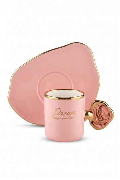 Single-serve porcelain coffee cup - powder dream