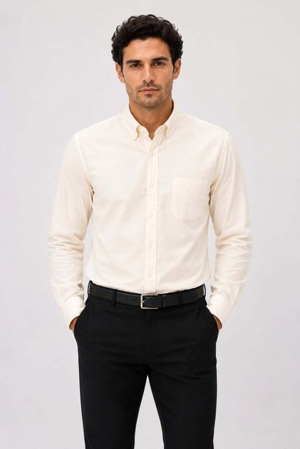 Men's Plain Pattern Classic Long Sleeve Shirt