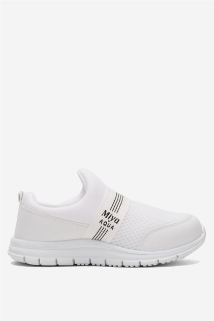 Children's Elasticated Lightweight Airfle Sports Shoes White
