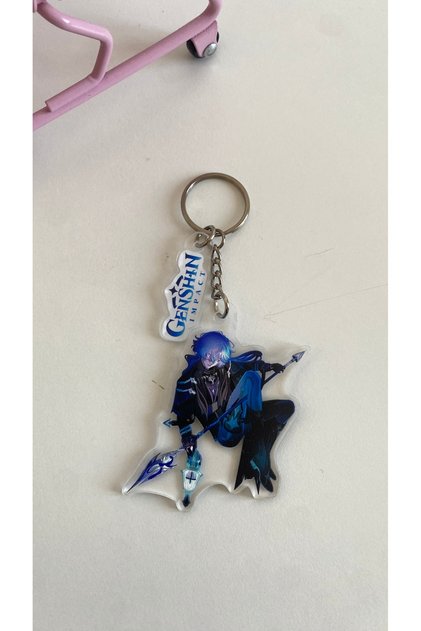 Genshin Impact 2D Thick Acrylic Keychain Charm 6-7cm Kazuha Ayaka Cyno Ganyu Game Character