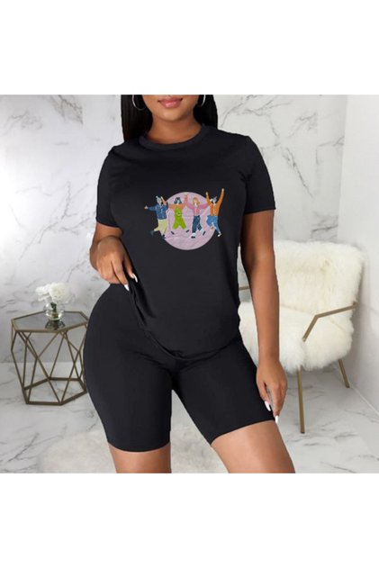 Women's Graphic T-Shirt & Shorts Set