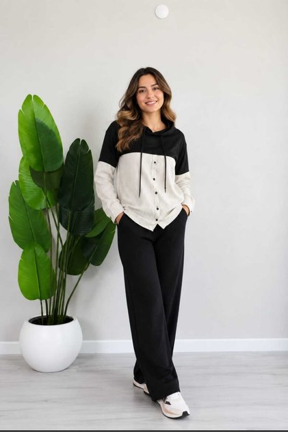 Kadın Kapüşonlu 2 Parça Eşofman Takımı | Rahat Kesim Sweatshirt & Pantolon