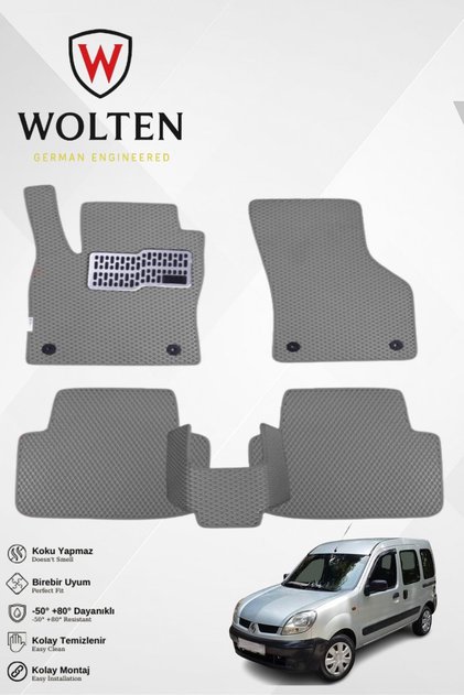 RENAULT-KANGOO 1-(1997-2007) İÇİN EVA İÇ PASPAS TAKIMI (METAL TOPUKLUK DAHİL)