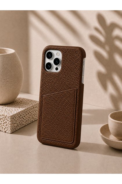 iPhone 14 Pro Max (6.7 Inch) Compatible Leather Phone Case with Open Sides, Frameless Slim Design, Card Holder Compartment and Card Holder