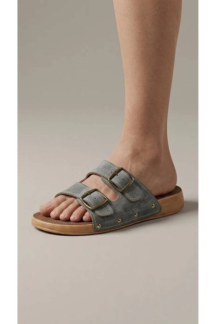 Fully Orthopedic Special Sponge Sole Heel Spur and Hallux Valgus Bone Protrusion Compatible Double Buckle Orthopedic Slippers (Roller)