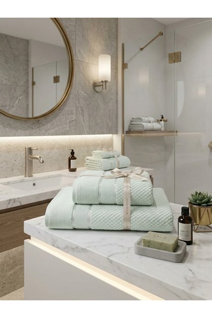 Large Size Bath Towel Set of 2 (50X90Cm+90X150Cm) - Green