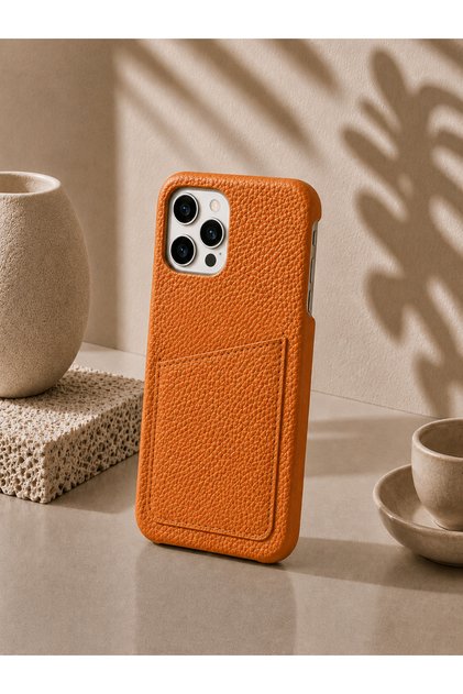 iPhone 16 Pro Max (6.9 Inch) Compatible Leather Phone Case with Open Sides, Frameless Slim Design, Card Holder Compartment, and Card Holder