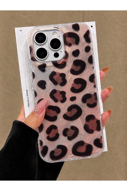 iPhone 16 Pro Max Compatible (Internally Printed) Shiny Patterned Soft Transparent Stylish Phone Case with Shiny Sides