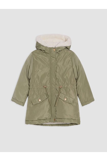 Vizyon New Season Green Hooded Girl's Coat