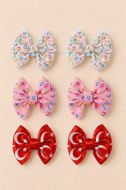 Girl's Buckle Set Colorful Patterned Set of 6