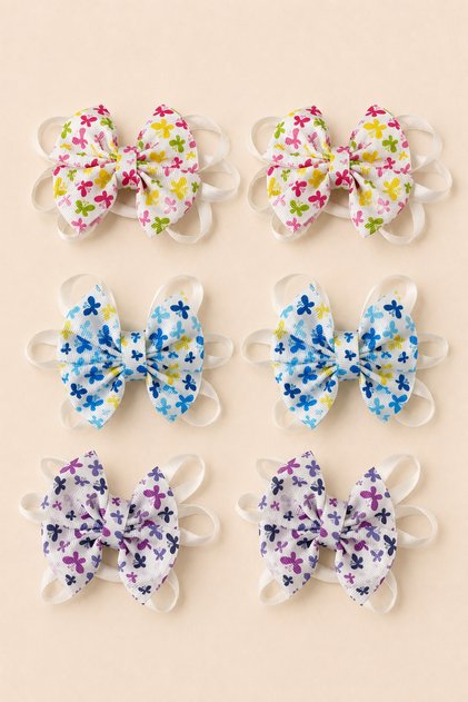 Girl's Buckle Set Colorful Patterned Set of 6