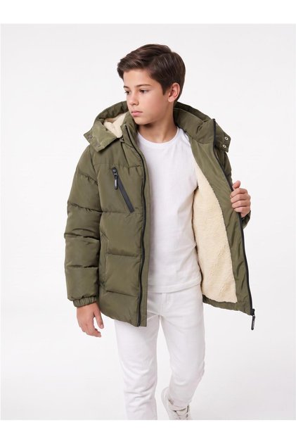 Boys' Waterproof Coat with Fur Lining
