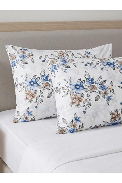 Set of 2 Floral Pillowcases 50 X 70