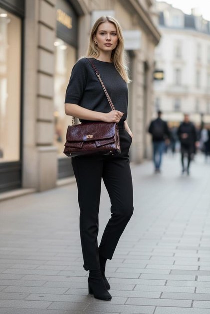 Imported Chain Strap Pocket Model Shoulder Bag 27393