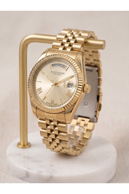 San Diego 34 mm Kadın Kol Saati Altın Renk Çelik Kordon Gold Kadran