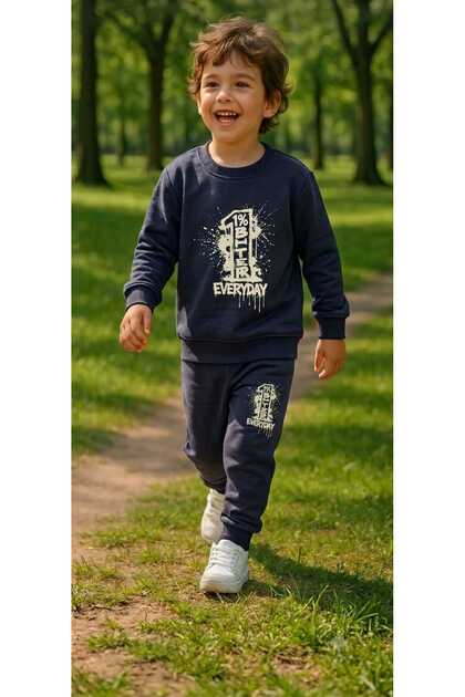 Boys' Winter Tracksuit Set Sweatshirt Bottoms Cotton Three-Thread Ribbed 3-4-5-6-7 Years Old (Please Choose One Size Larger)