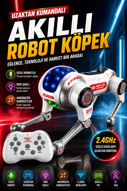 Generica akıllı robot köpek uygulama ve sesli kontröl, dans eden