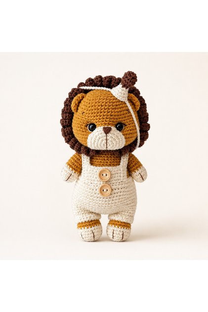 El Örgüsü Amigurumi Aslan Oyuncak – El Yapımı Örgü Aslan Bebek Oyuncağı – Dekoratif Hediyelik