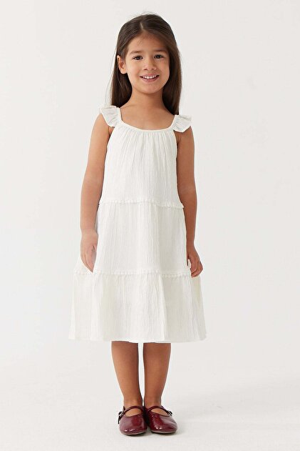 Girl's Detailed Zero Sleeve Dress