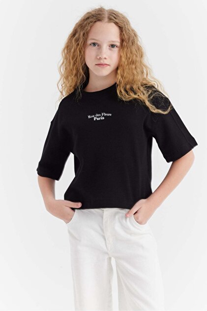Kız Çocuk Waffle Kumaş T-shirt