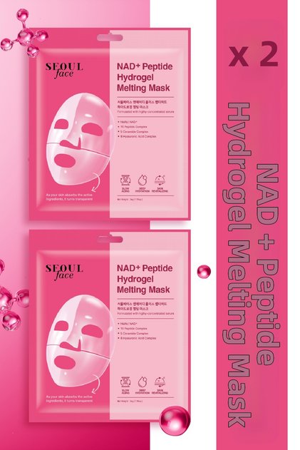 Seoul Face Nad+ Peptide Hydrogel Revitalizing Moisturizing Melting Korean Mask 34 Gr. 2 Pieces