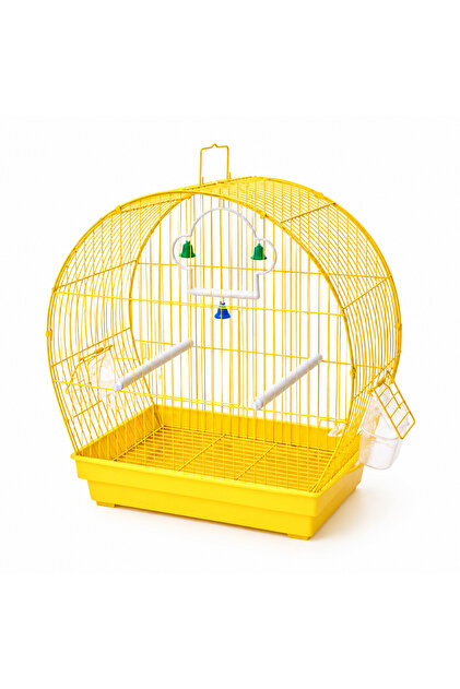 MB2106 Yellow Bird Cage - Spacious Rounded Design for Budgies, Parakeets & Small Birds