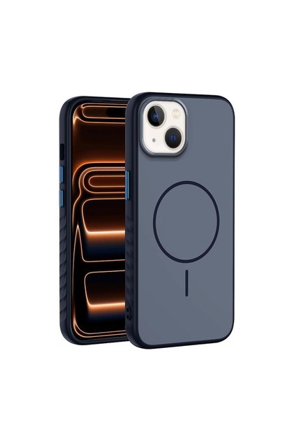 Apple iPhone 14 Compatible Case Mono M-Safe Silicone Case Navy Blue