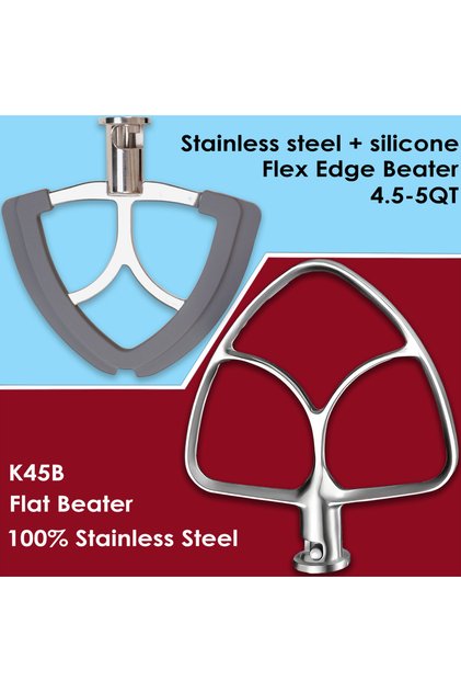 Flex Edge Beater Flex Edge Beater,K45B Stainless Steel Flat Beater,For KitchenAid 4.5-5Quart Tilt-He
