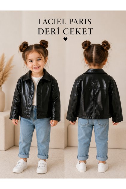 Laciel Paris Girl Buttoned Leather Jacket