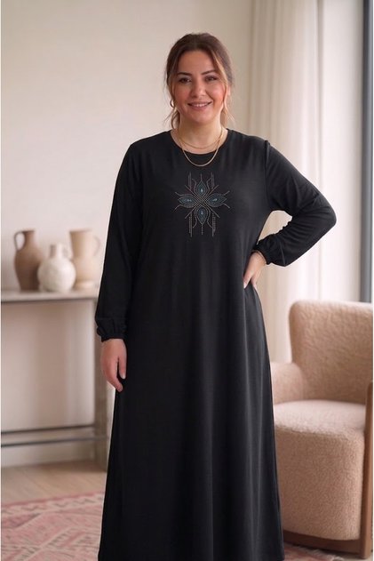 Rochie de mamă din bumbac pieptănat SUPER BATTAL