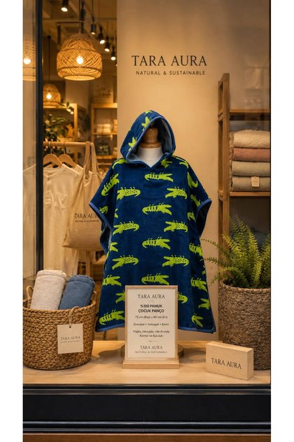 100% Cotton Colorful Oversize Poncho for Children Aged 3-8