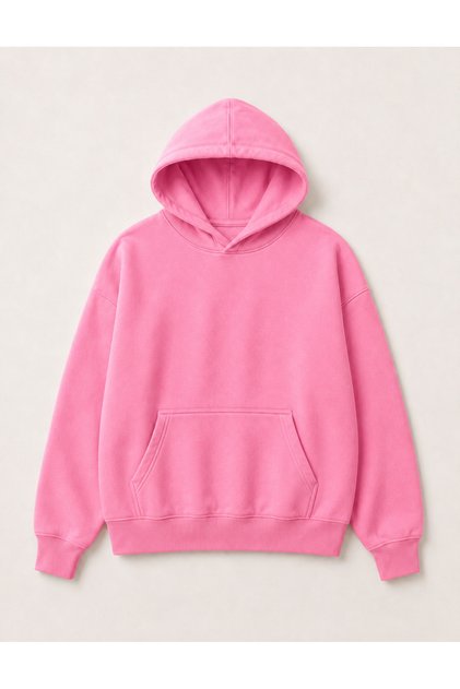 Unisex Basic Hooded Oversize Wide Anti-Pilling Combed Cotton 3 Yarn 100% Cotton Sweatshirt-Hoodie