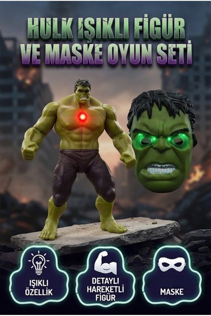 Oyuncak Hulk Figür ve Maske Oyun Seti FAB.8525