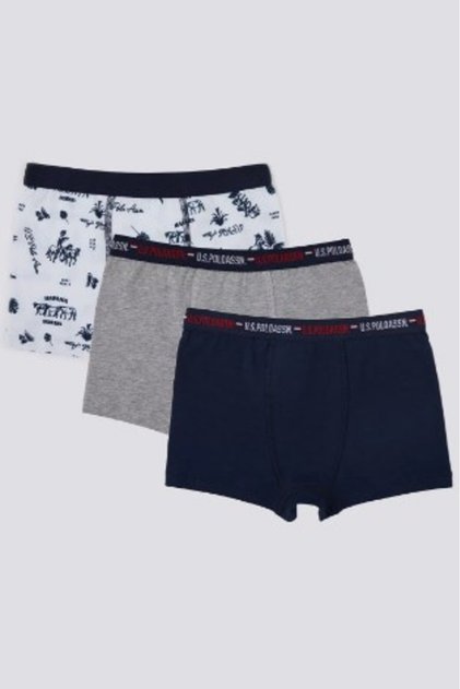 U.S. Polo Assn. Boy's Boxer 3-Piece Set 3-14 Years White