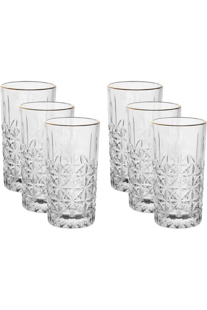 Al Saif Gallery Glass Cups Set, 6 Pieces - Clear