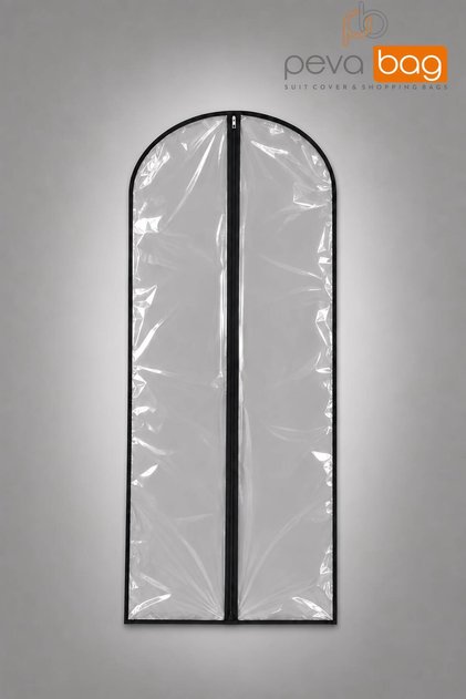 Transparent Evening Dress Cover (Gamboç) 5 Pieces / 62x150 CM BLACK Piping