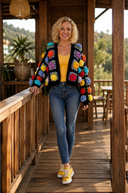 Yadicrochetorgu Hand knitted cardigan
