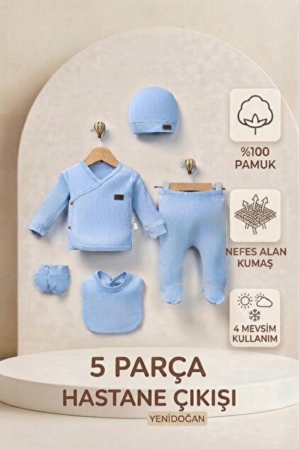 Newborn 5-Piece Hospital Outfit 100% Cotton