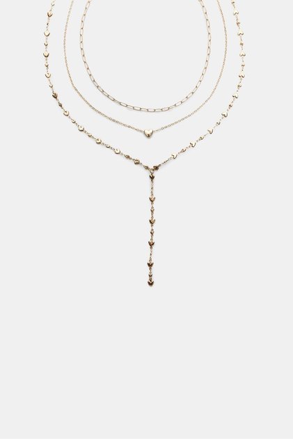 3'lü Kalp Lariat Kolye Seti
