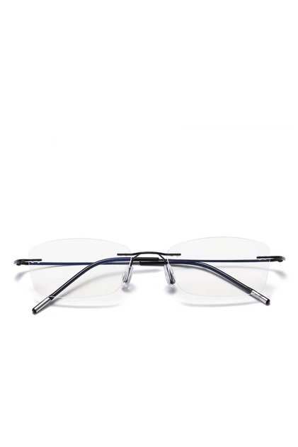 +100 black Anti Blue Light Men Reading Glasses Memory Titanium Rimless Glasses Presbyopic Eyeglasses