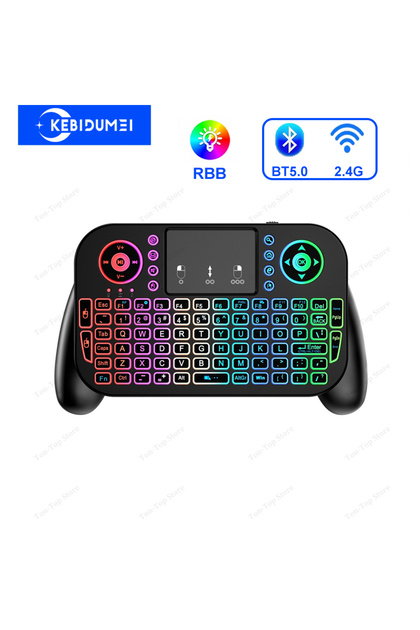 لوحة مفاتيح صغيرة بتقنية بلوتوث 5.0 وتردد 2.4 جيجا هرتز مع إضاءة RGB، لوحة مفاتيح لاسلكية بتردد 2.4 جيجا هرتز، لوحة مفاتيح لاسلكية مزدوجة النطاق