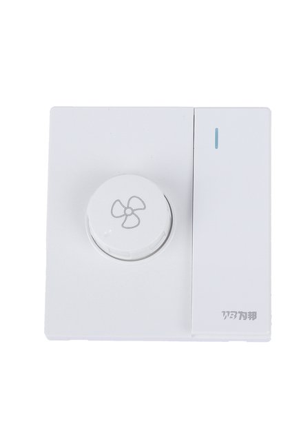 White 220V Universal Adjustment Ceiling Fan Speed Control Switch Wall Button Dimmer