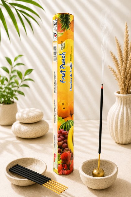 Meyve Buketi Kokulu 1 Kutu Premium Çubuk Tütsü 20 Adet | Ferah ve Etkileyici Tütsü Aroması | Dekoratif Tütsü
