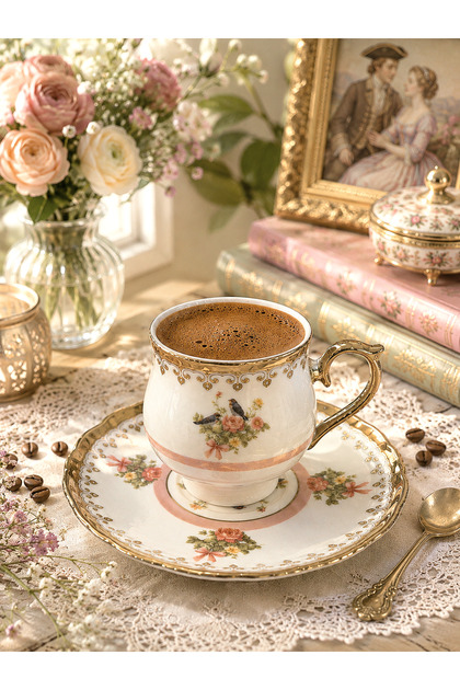 Gold Star 6 Person Porcelain Coffee Cup