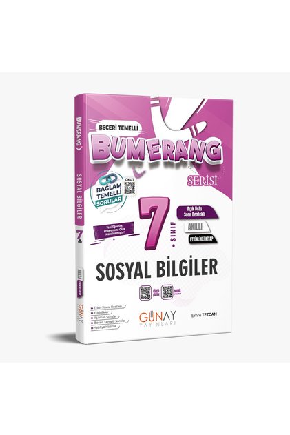 GÜNAY YAYINCILIK 7. SINIF BUMERANG SOSYAL BİLGİLER ETKİNLİKLİ AKILLI KİTAP (GÜNCEL MÜFREDAT)