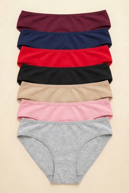 Plus Size Women's Bikini Panties Set 7 Pack Cotton Comfortable Cut