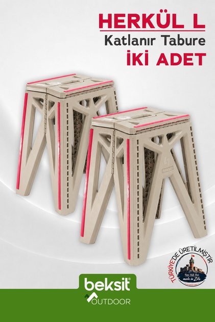 OUTDOOR Herkül L Katlanır Reflektörlü Tabure 2'li (Bej)